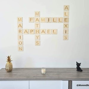 Carta scrabble-Carta de madera-Decoración personalizada para interiores