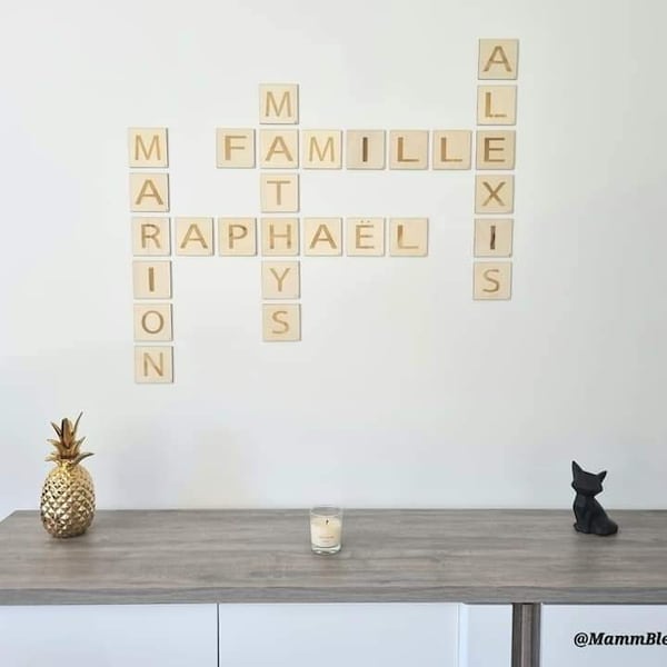 Lettre scrabble-Lettre en bois-Décoration personnalisé pour interieur