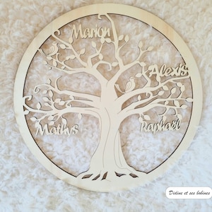 Wooden tree of life to personalize Customizable first name Family member- Gift idea- Wedding-Birthday-