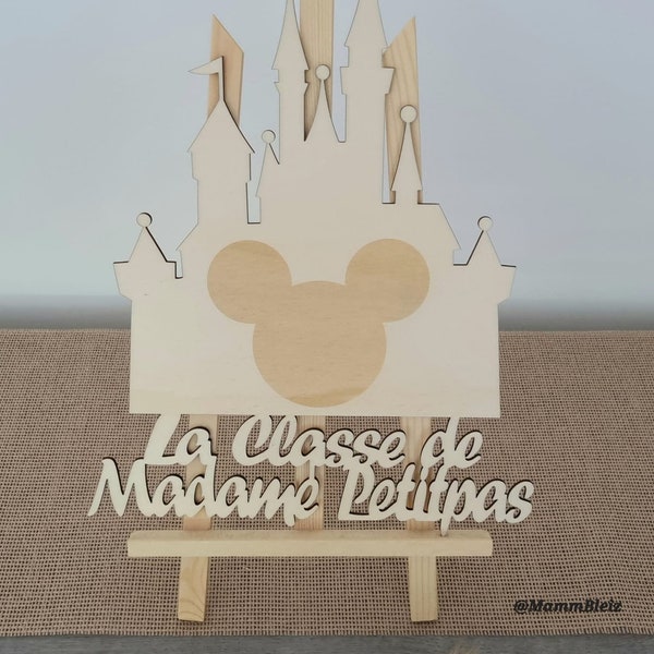 Château de mickey- Plaque de porte en bois personnalisé- Disney- Mickey et Minnie