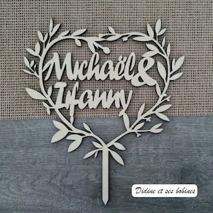 Wedding cake topper- Wedding cake decoration- Wedding decoration- Heart decoration