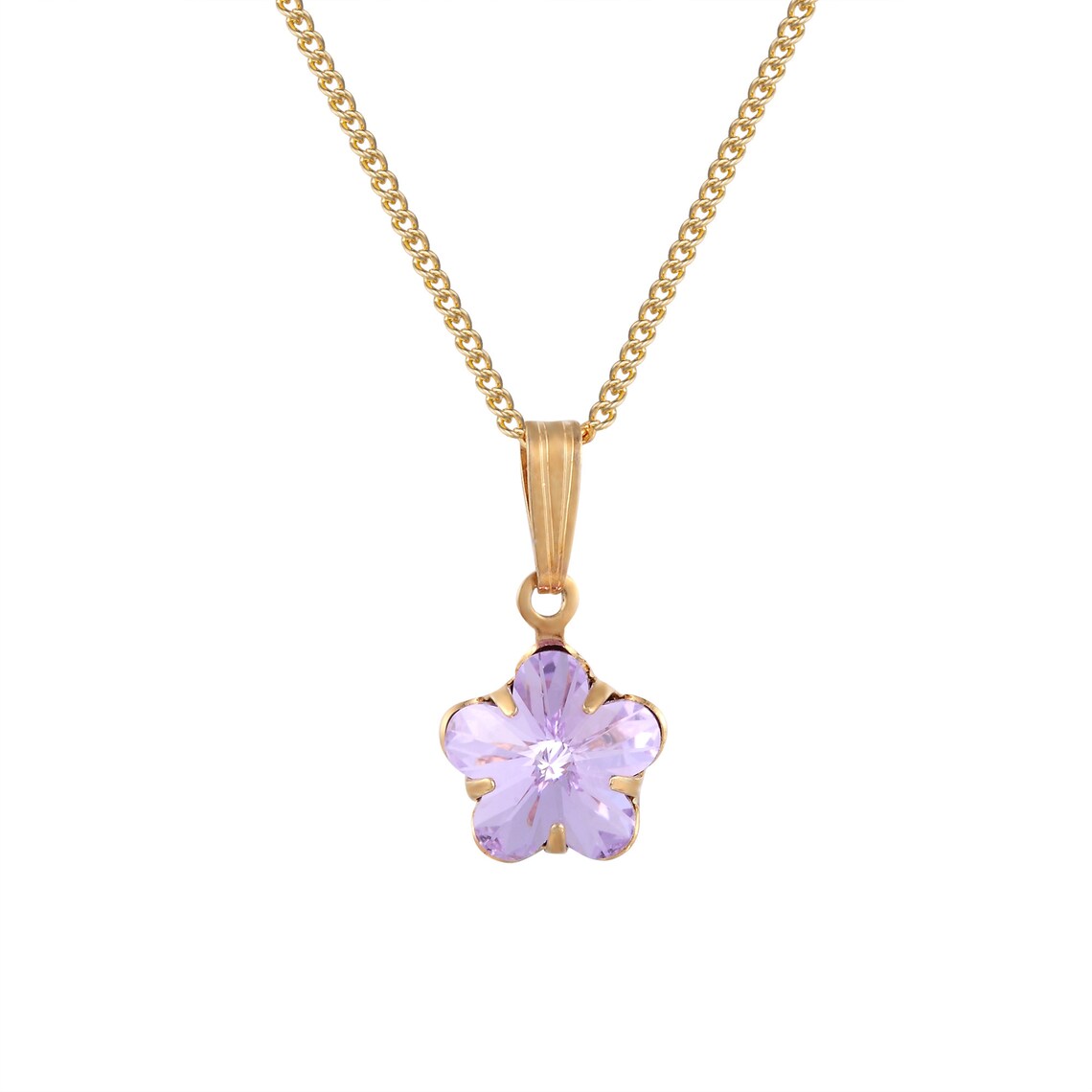 Violet Swarovski Crystal Flower Pendant Necklace Jewellery Etsy