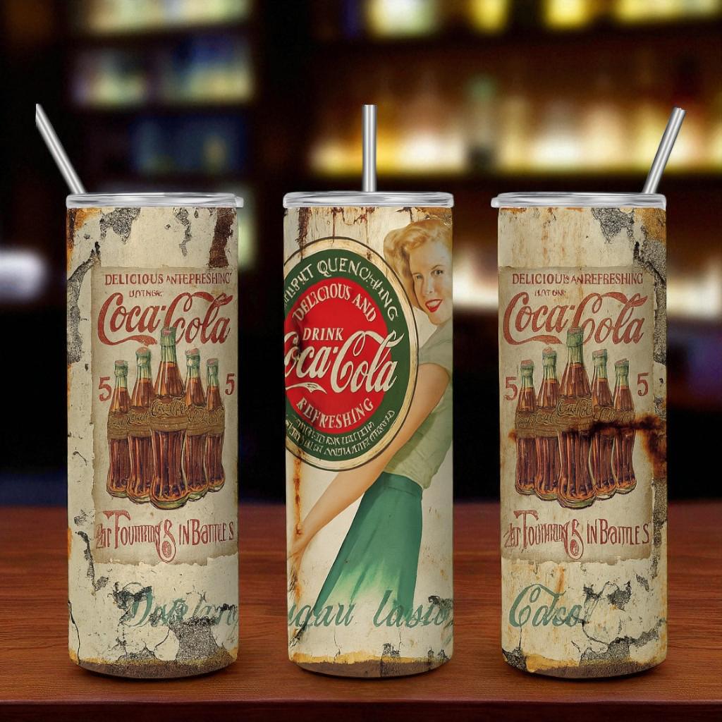 Retro Coca Cola, Tumbler, Skin, Wrap, Decal - Instant PNG Download ...