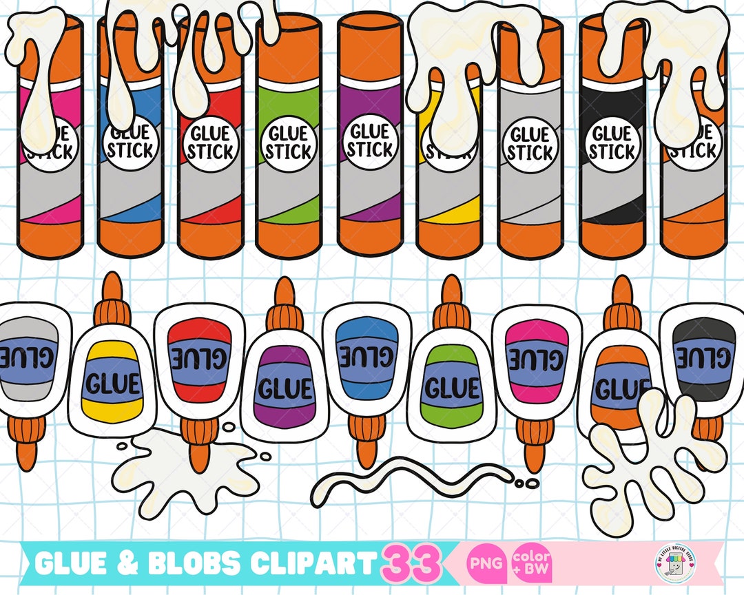 Glue Bottle Clipart, Glue Stick Clipart, Back to School Png, Crafting
