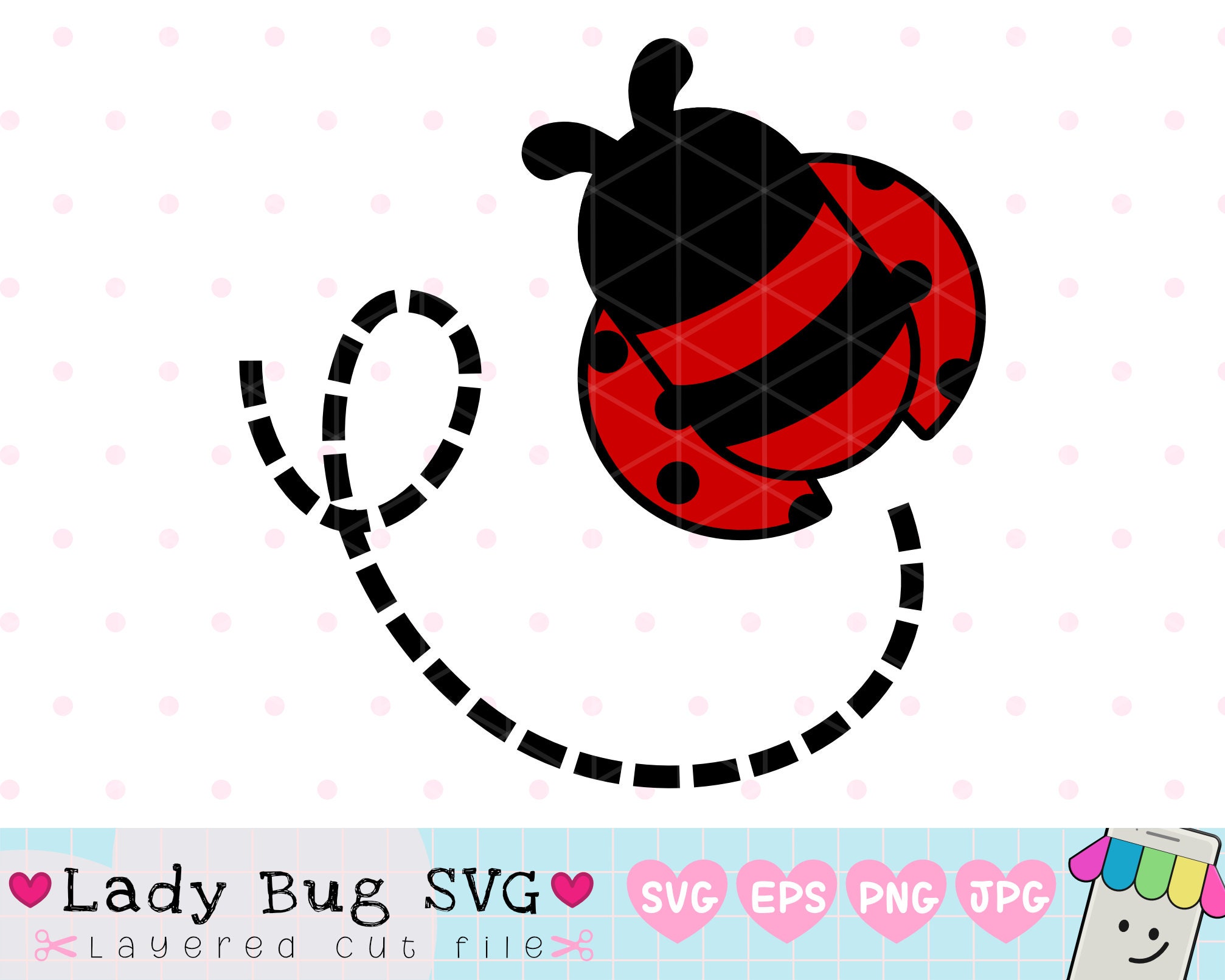 Ladybug SVG Lady Bug Layered SVG Cute Ladybug Files for | Etsy