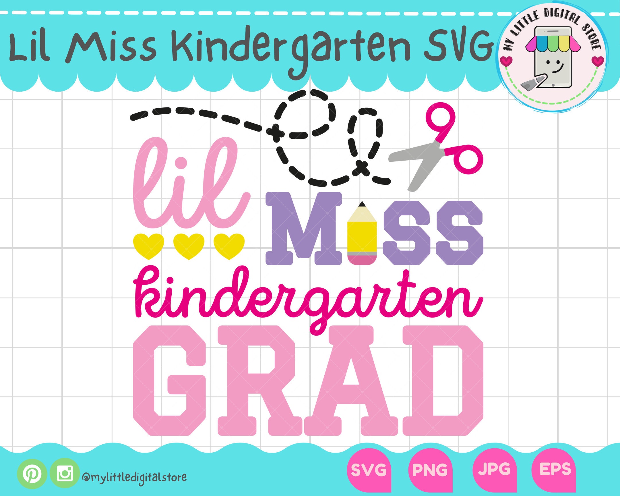 Lil Miss Kindergarten Grad Graduate Svg Graduation Svg Etsy