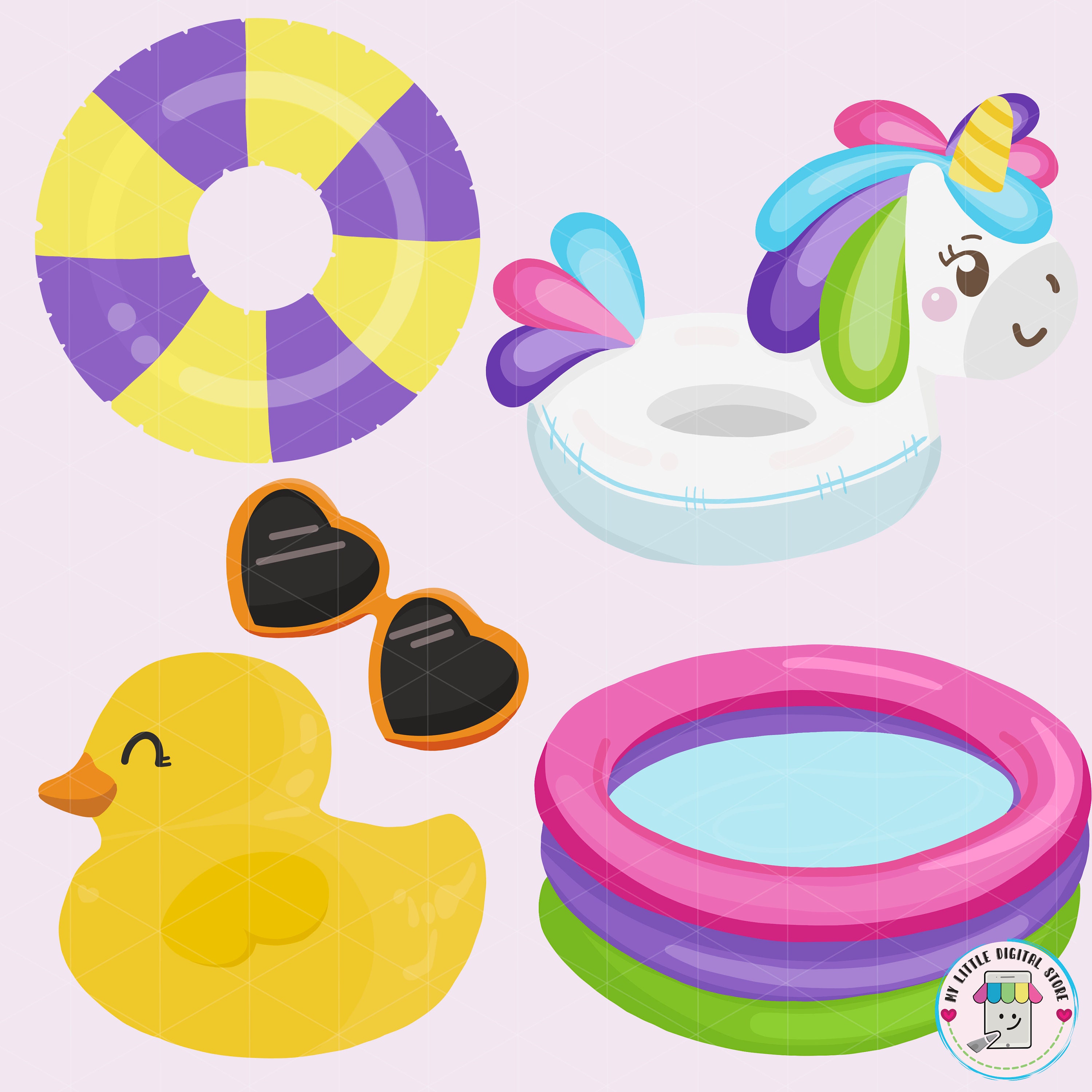 pool party flamingo clipart