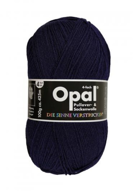 エマ Opal Sock Yarn, 4 Threads, Plain, Navy - Etsy