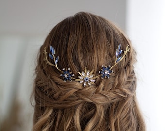 Stars Hair Comb,  Gold and Rhinestone Wedding comb , Bridal Hair Clip, wedding headpiece, star hair pin, golden stars wedding comb