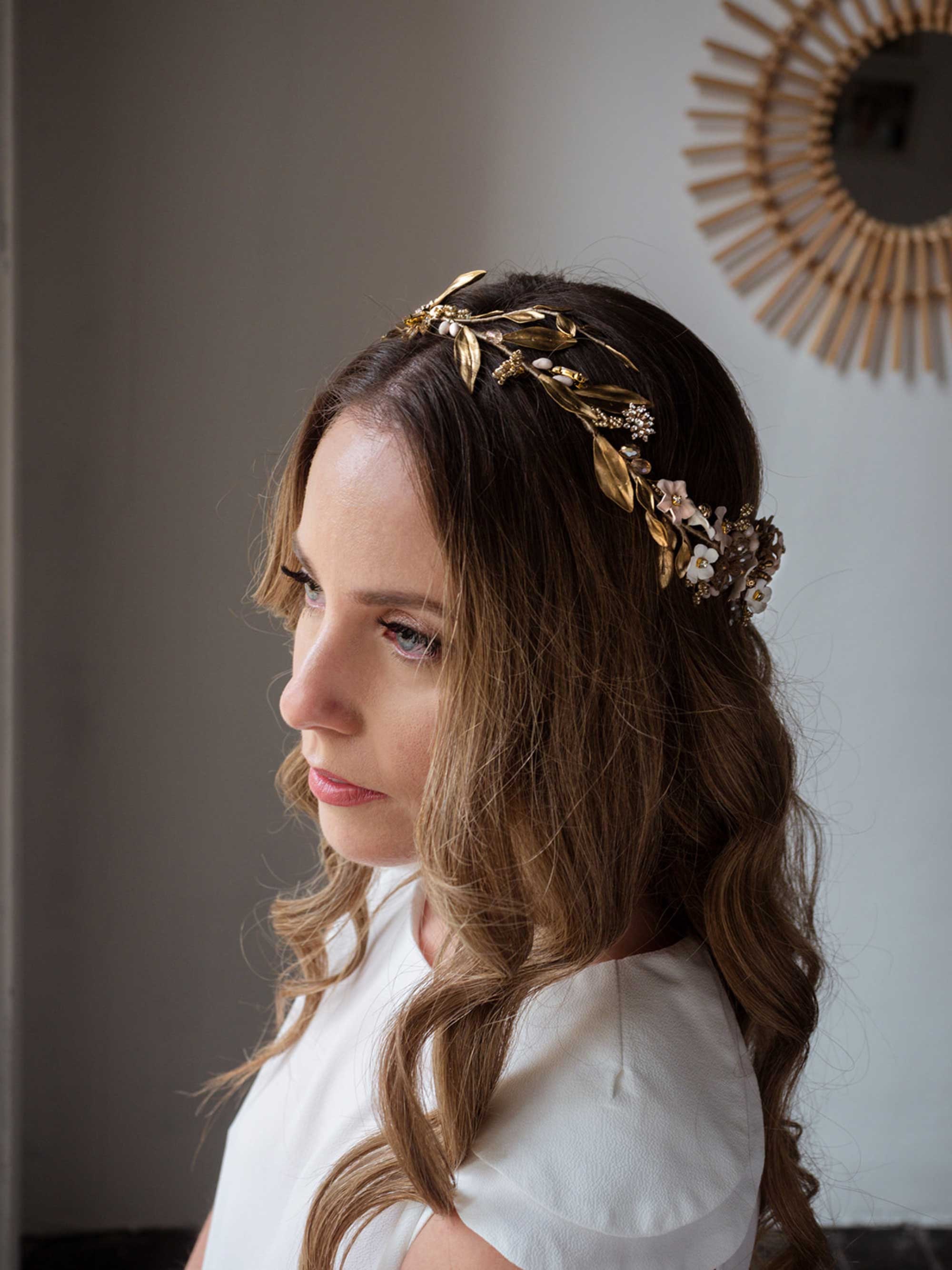 Wedding Floral Crown Rhinestones and Flowers Tiara Floral - Etsy