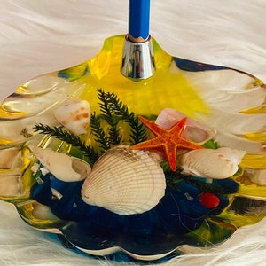 Vintage pen holder shell decor