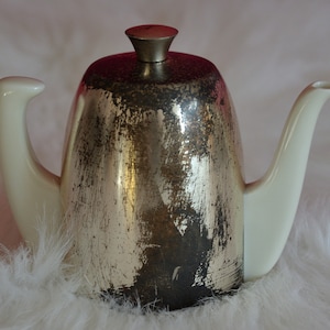 Art Deco, milk jug with warming cap, Bauhaus, rare, porcelain, silver-plated, hotel silver, gift, country house style, patina, Christmas