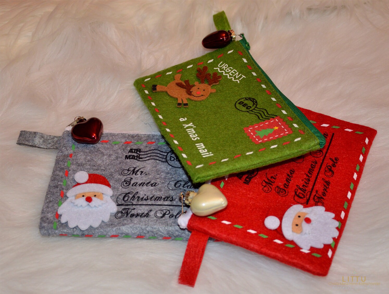 WINOMO Enveloppe de Noël, enveloppes de lettre en feutre de Noël