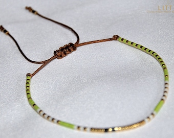 Bracelet made of Miyuki beads minimalist adjustable