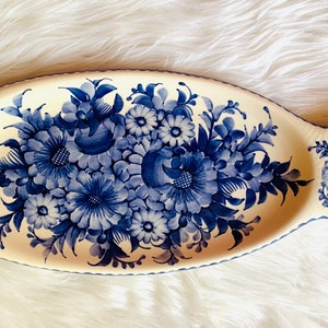 Vintage large fish platter hand painted by Fajans Poland