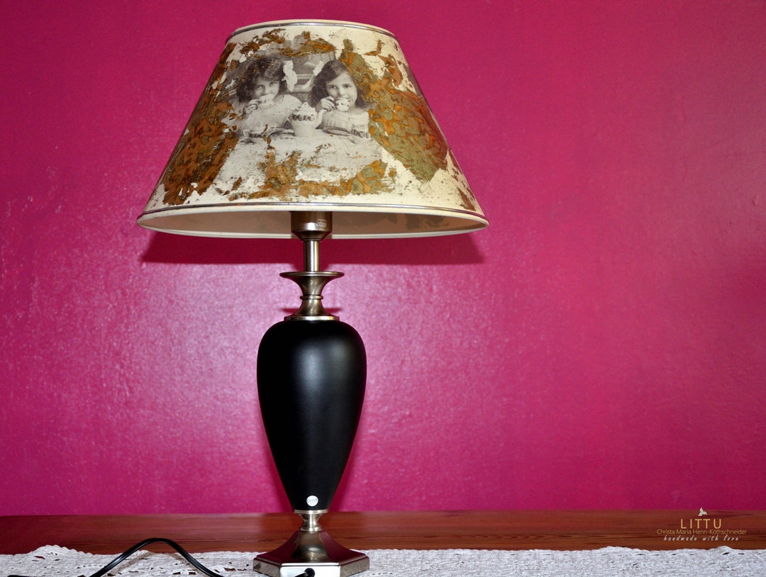 Table Lamp, Table Lamp, Vintage, 90s, Black Porcelain Korbus Table Lamp, Table Lamp, Vintage, 90s, Black Porcelain Korbus