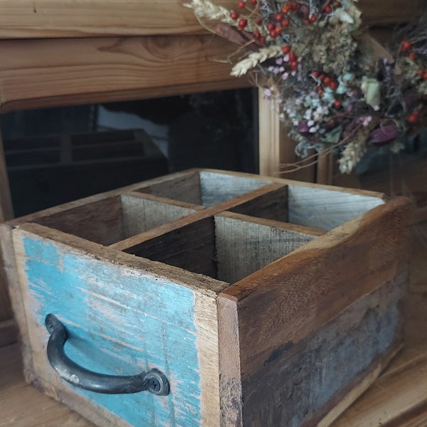 Flaschenhalter Besteckkiste Getränkekiste Gewürzbox Holzkiste Blumenkasten Tischdeko aus Altholz