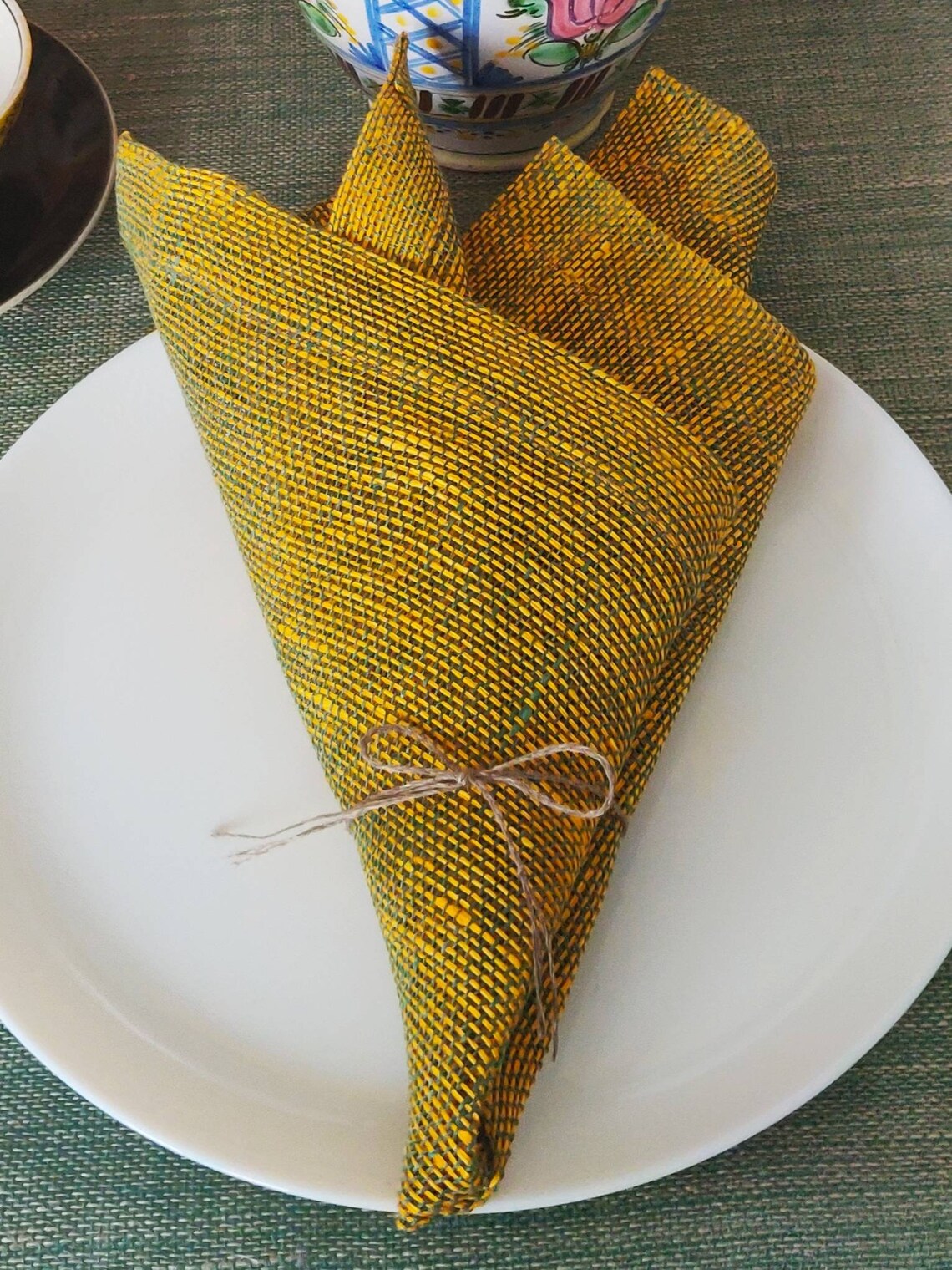 Yellow Cloth Napkins Handwoven yellow Linen Table Napkins Etsy