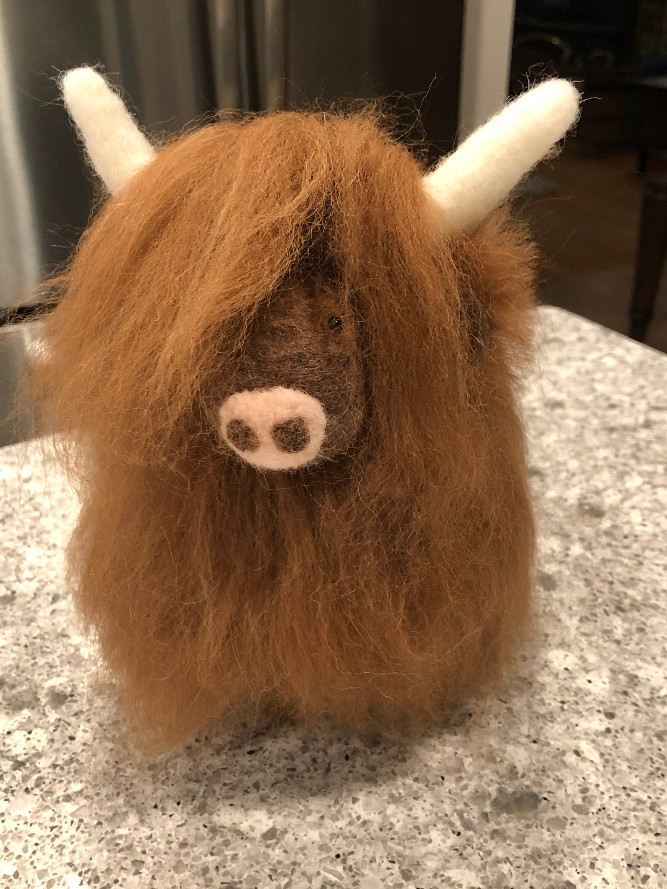 Needle Felted Highland Cow brown cow alpaca wool handmade Etsy