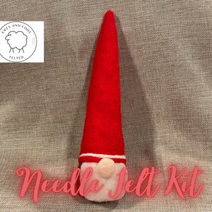 Needle Felt Holiday Gnome Kit, Beginner Craft
