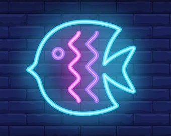 Tropical Fish 15" x 14" - Neon LED Signage Wall Light Hanging Decoration for Kids Room, Living Room, Special Occasion and Holidays