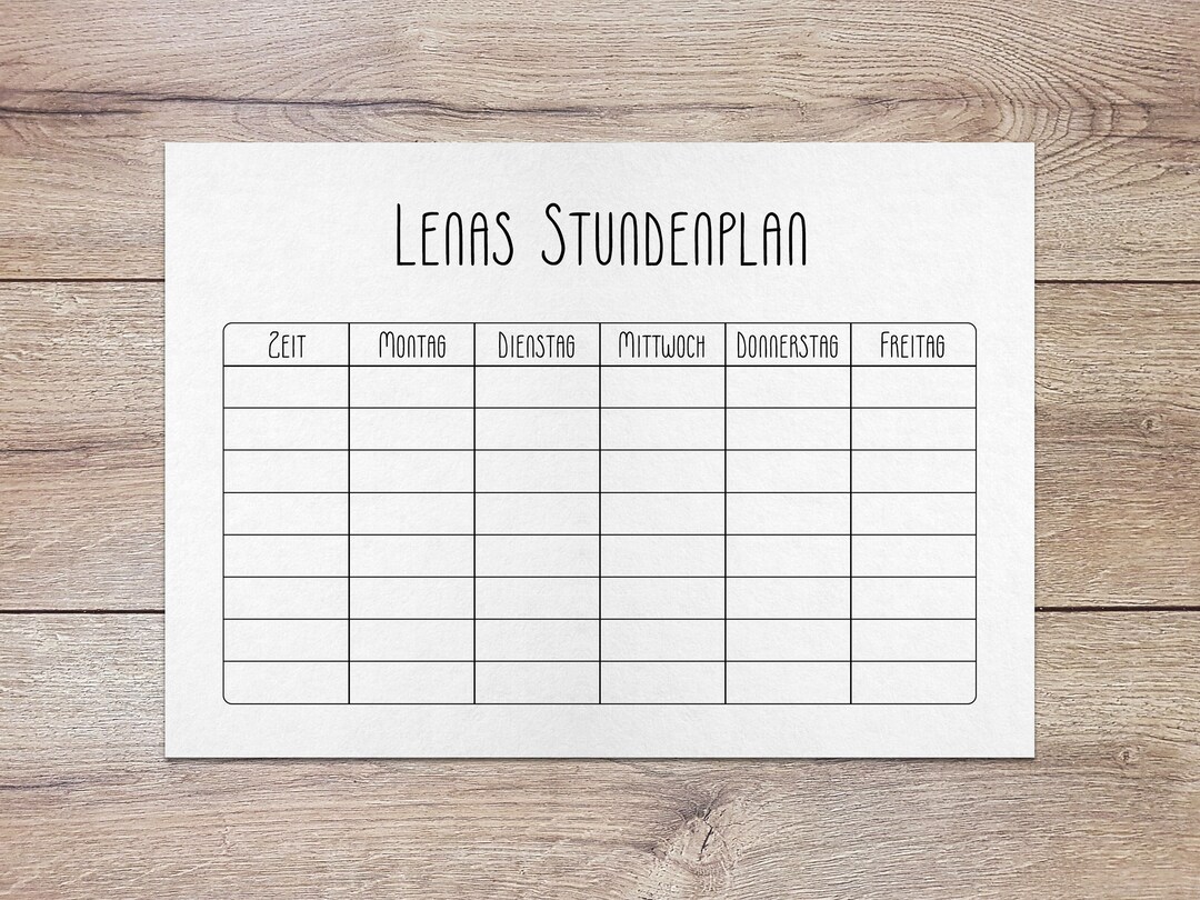 Personalized Printable Timetable for Kids - Etsy