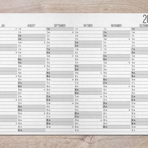 2024 Wand Kalender zum Ausdrucken mit 12 Monaten im minimalistischen Stil als PDF Bild 2