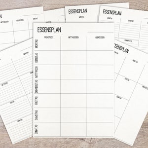 Meal Plan Set with different versions for printing