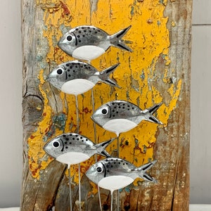 School of Bream Fish Shoal School of Fish tin metal decoration ornament Coastal Decor Gift