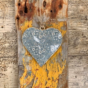 Blue Floral Metal Shabby Chic Hanging Heart Hanger Valentine Gift Wedding