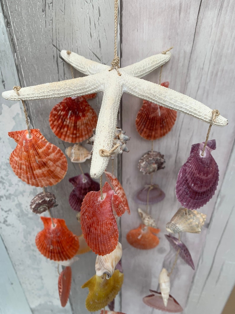 Starfish Coastal Seaside Shell Mobile Windchime Hanger Decoration Gift ...