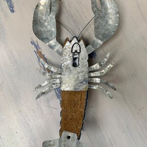Rock Lobster! Wood & Metal Wall Art Hanger Shellfish Hanging Ornament ...