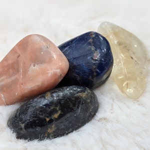 Sunset Serenity Set (Citrine, peach moonstone, sunset sodalite, iolite)