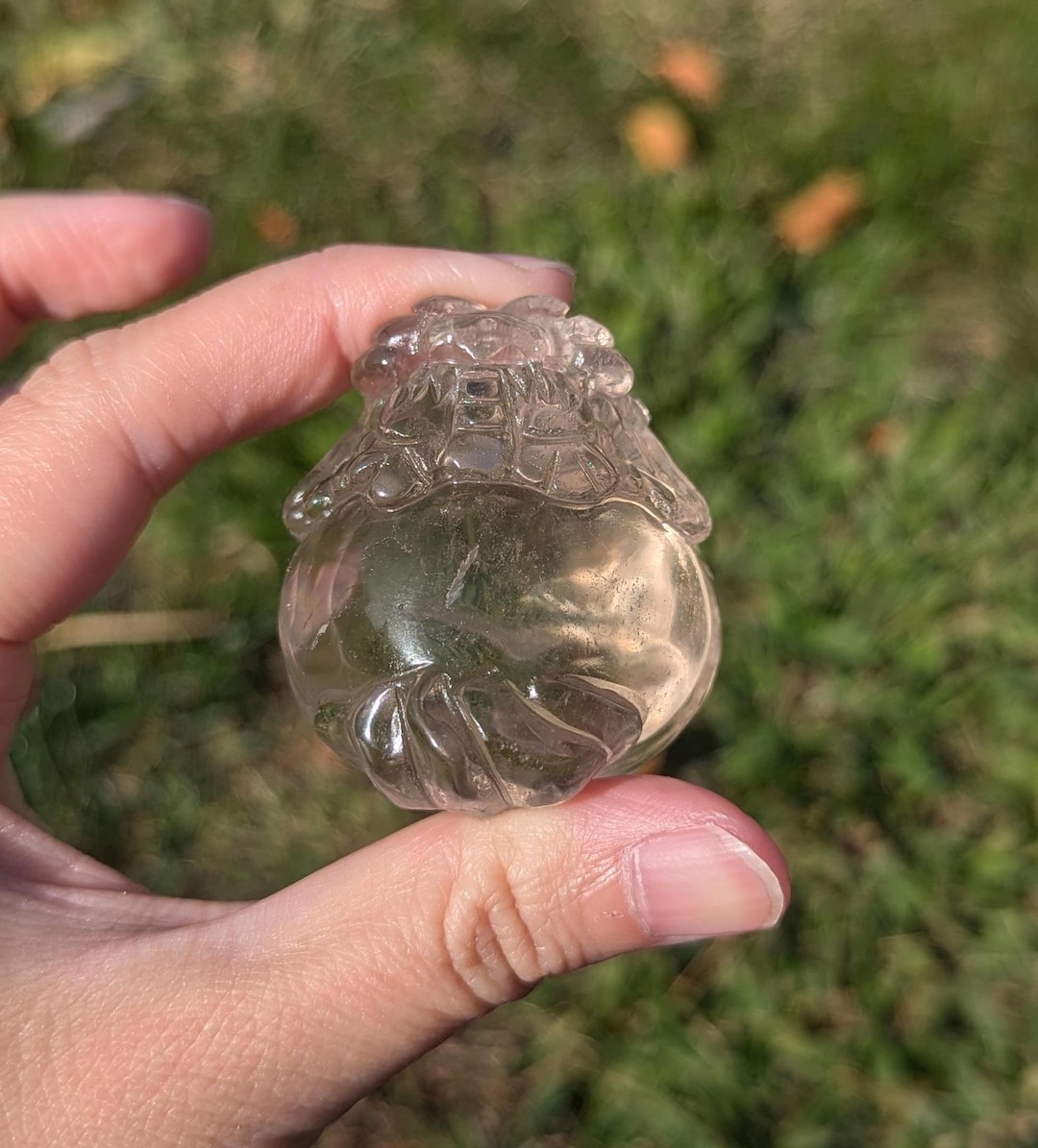 高品質 スモーキークォーツ 龍亀 スモーキークォーツの龍亀の彫刻 - 中サイズの龍桂風水守護神 - SQMMBL