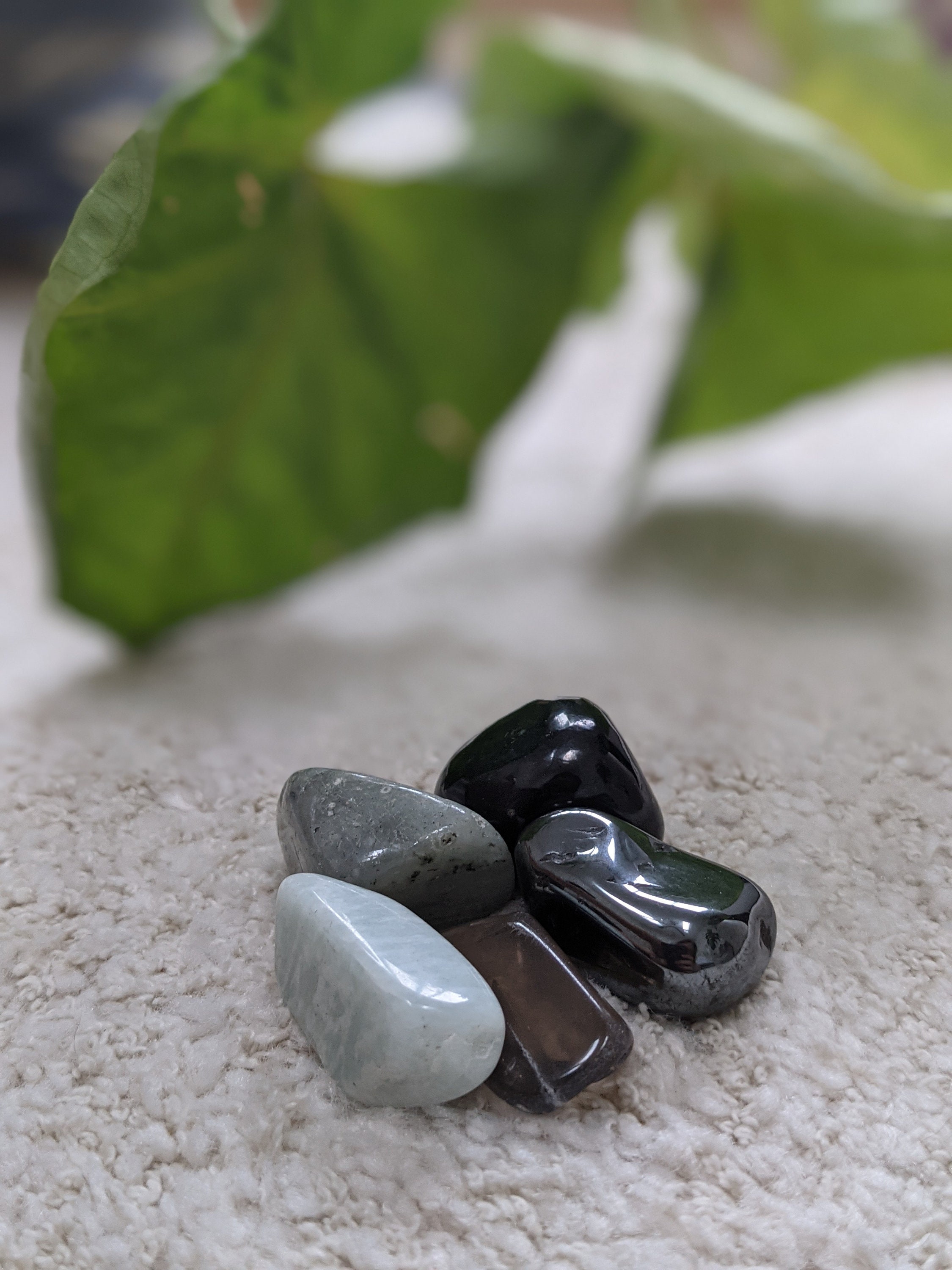 Boundary Crystal Tumble Set (Hematite, Smoky Quartz, Amazonite, Shungite, Labradorite)