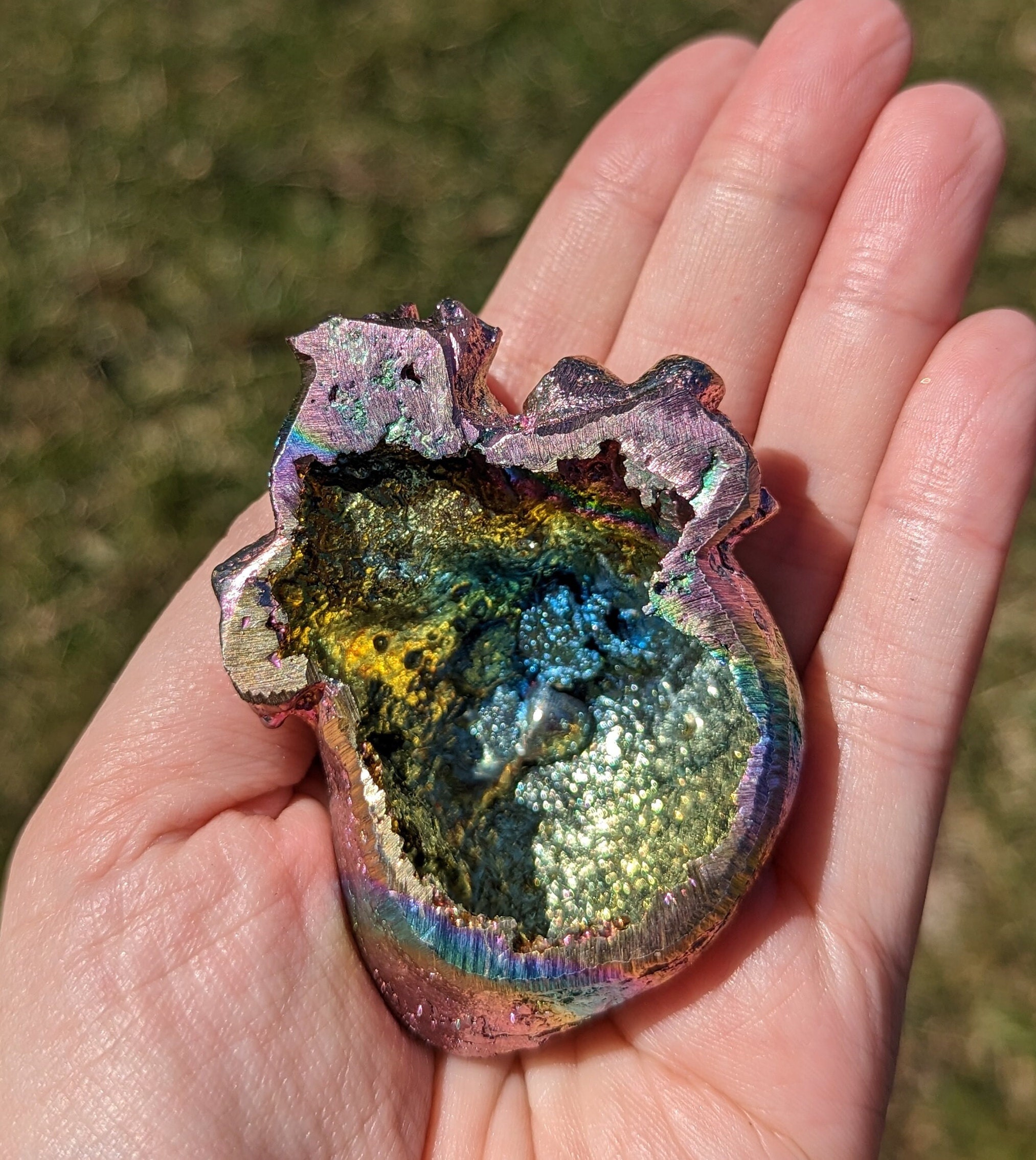 Bismuth Anatomical Heart Carving Elemental Manmade Crystal Etsy