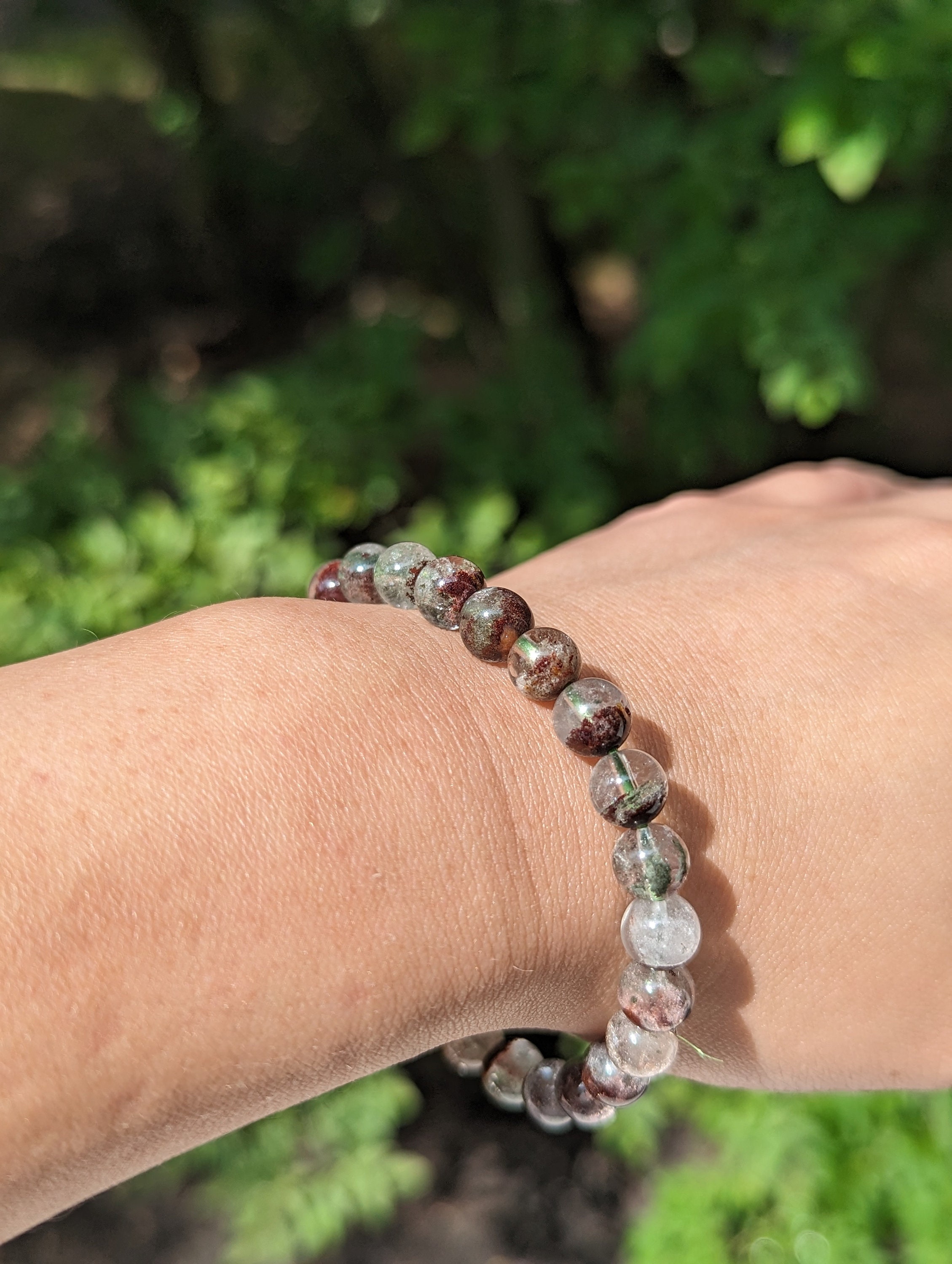 Rainbow Moonstone With Blue Flash, Garden Quartz, Lodolite Rainbow Moonstone With Blue Flash, Garden Quartz, Lodolite