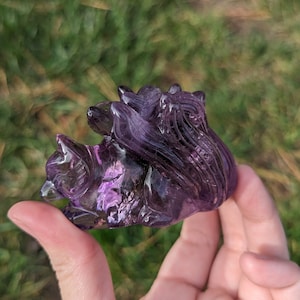 High quality amethyst nine tailed fox carving