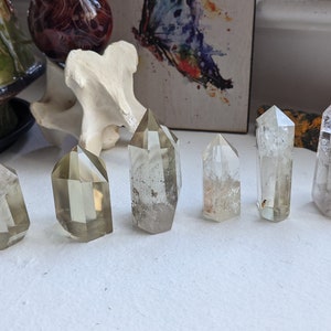 Mini Citrine points - clear crystal towers with rainbows - you choose which one