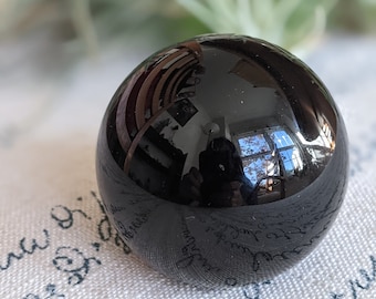 Black obsidian sphere - scrying crystal ball- 50 mm