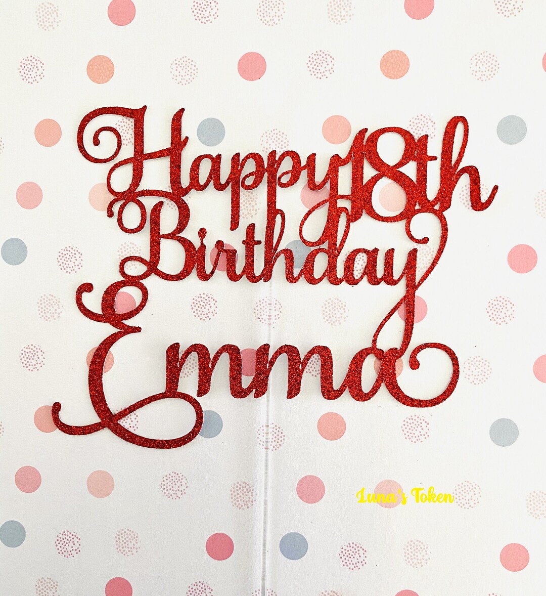 Personalised Birthday Cake Topper message for Name and Age - Etsy