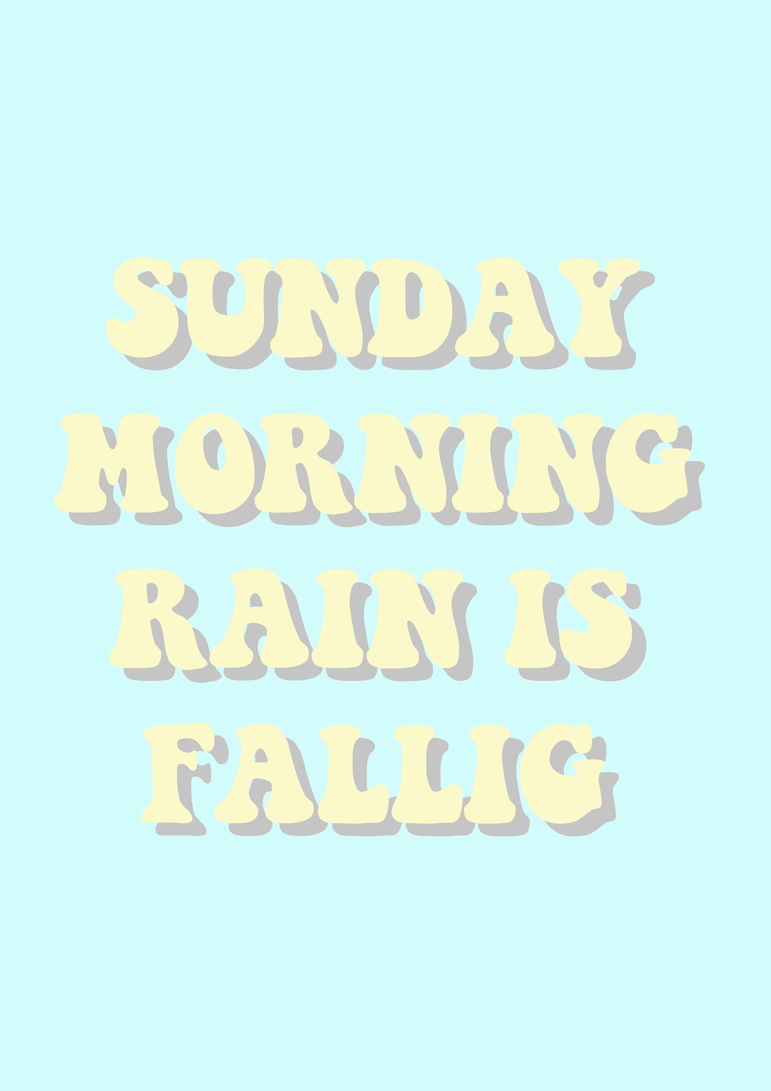 Sunday morning rain is falling maroon 5 wall print wall | Etsy