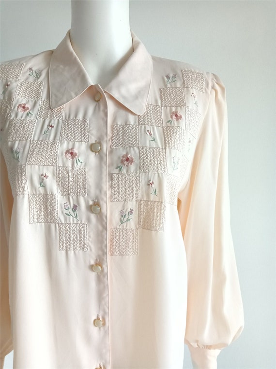 Embroidery Silky Belgium Battenburg Lace Blouse Pink M - Etsy