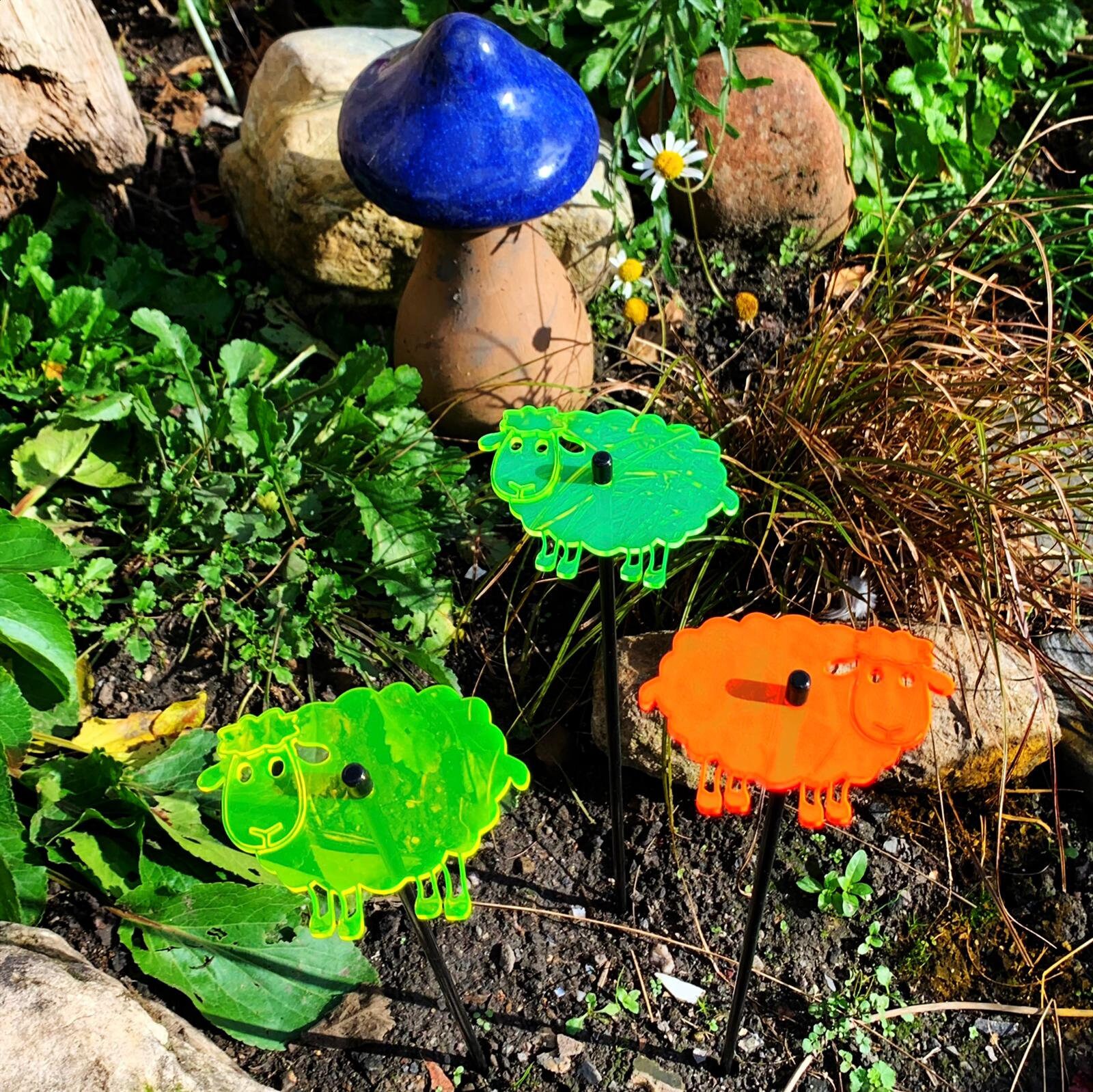 Garden Décor Ornaments Set of 3 'Sheep' Etsy