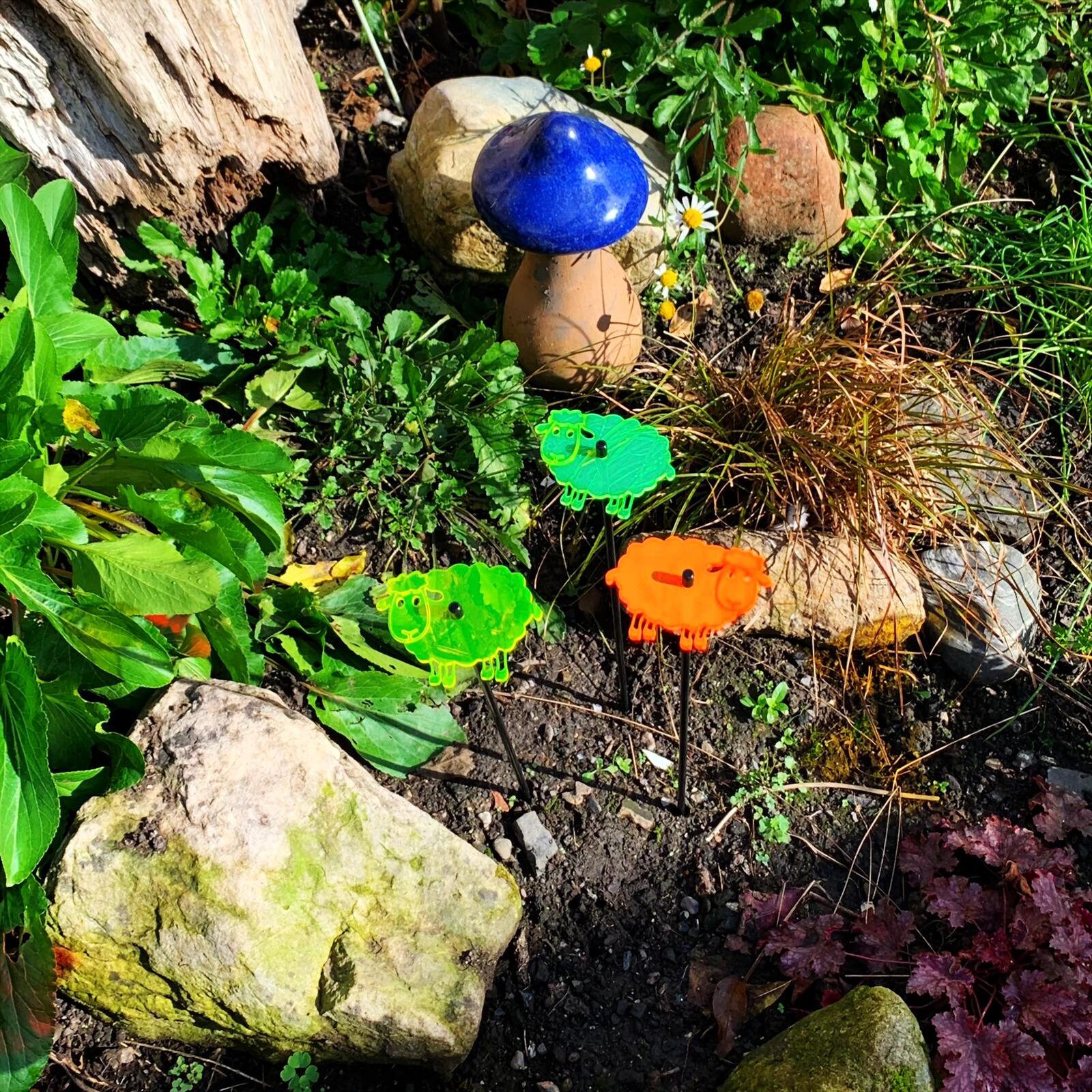 Garden Décor Ornaments Set of 3 'Sheep' Etsy