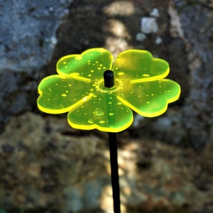 SunCatcher Garden Decor Ornament Double Blossom Large Decorative Garden Stake 75cm, 29.5 inch high Outdoor Yard Accessory Gift for Gardener