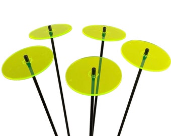 SunCatcher Garden Decor Ornaments Sun Discs Set of 5 Medium Glowing Garden Stakes 50cm, 19.7 inch high Outdoor Yard Home Gardeners Gift