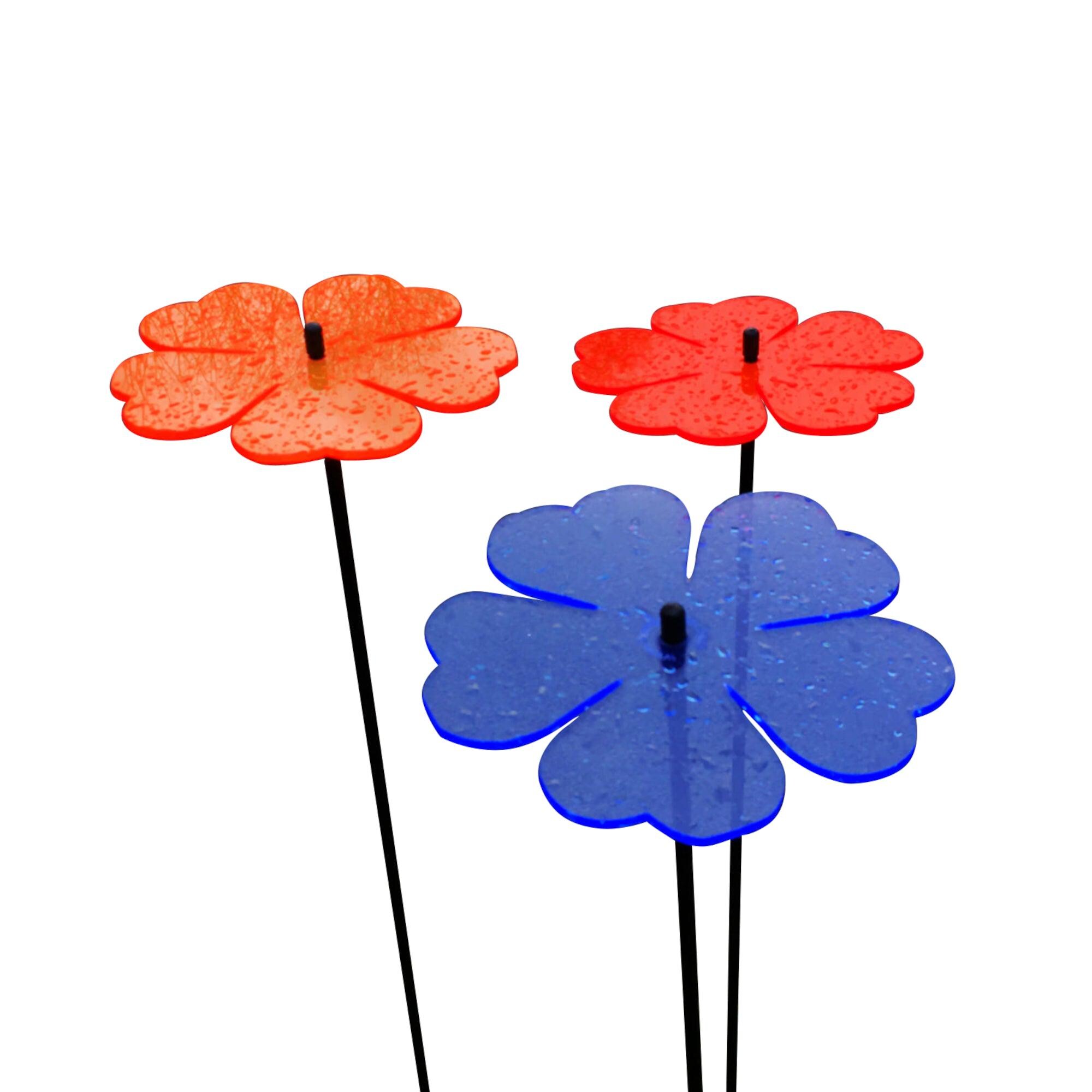 Sun Catcher Ornamenti Da Giardino A Forma Di Cuore, 5 Pali Fluorescenti Alti 25 Cm, Decorazione Esterna, Regalo Per Giardinieri - 3