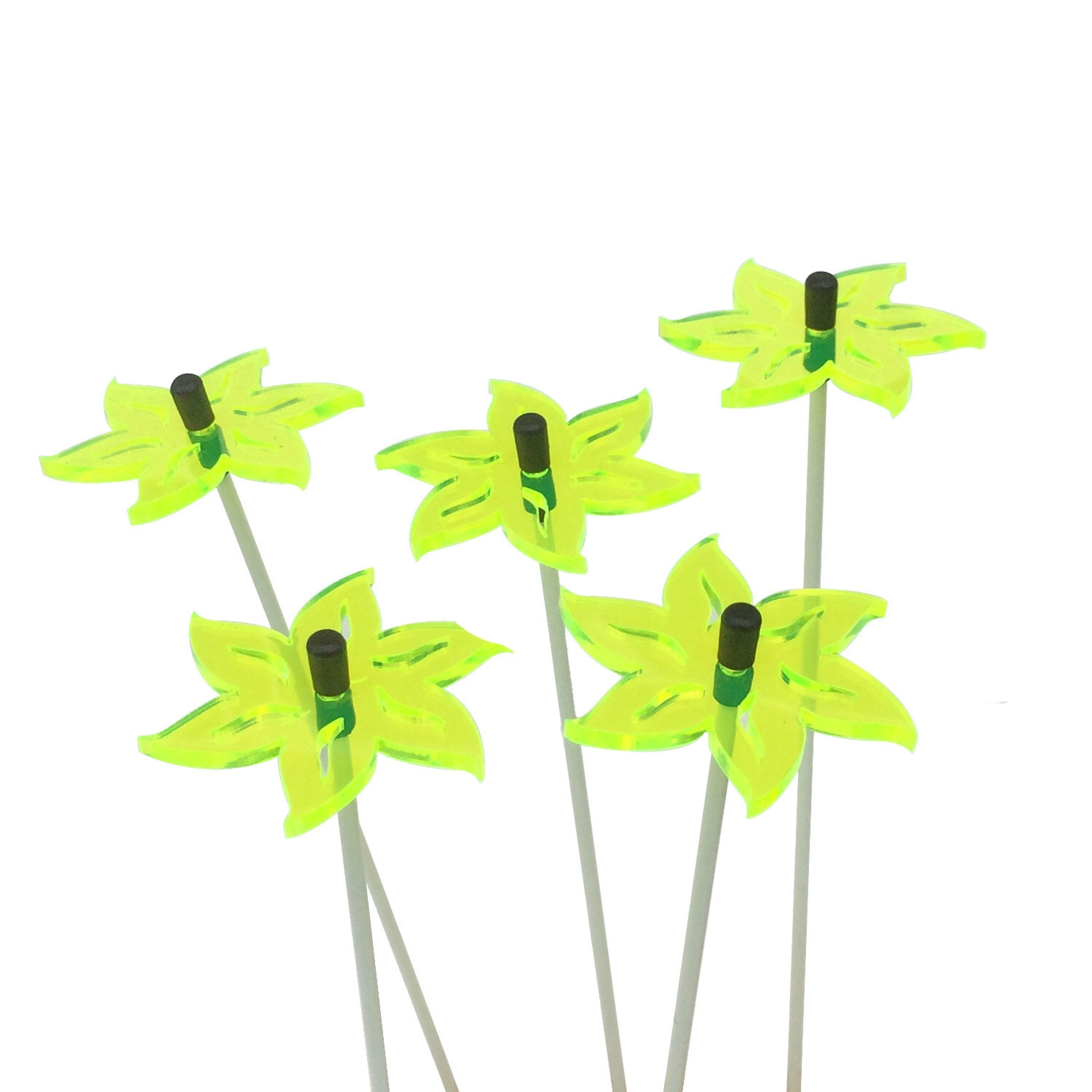 Piquets Décoratifs Cœur Pour Jardin – Lot De 5, Hauteur 25 Cm, Couleur Rouge Fluo, Accessoire De Décoration Extérieure