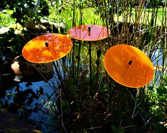 Sonnenfänger 3er Set Große Sun Discs, 75cm hohe Garten Sonnen Scheiben Ornamente für Drinnen und Draußen, Gärtner Geschenk